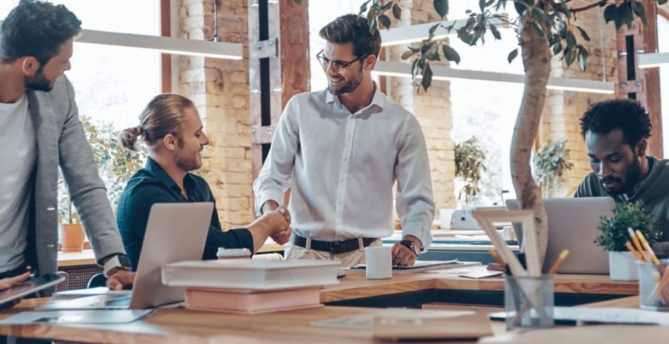 Coworking Space Workers Collaborating